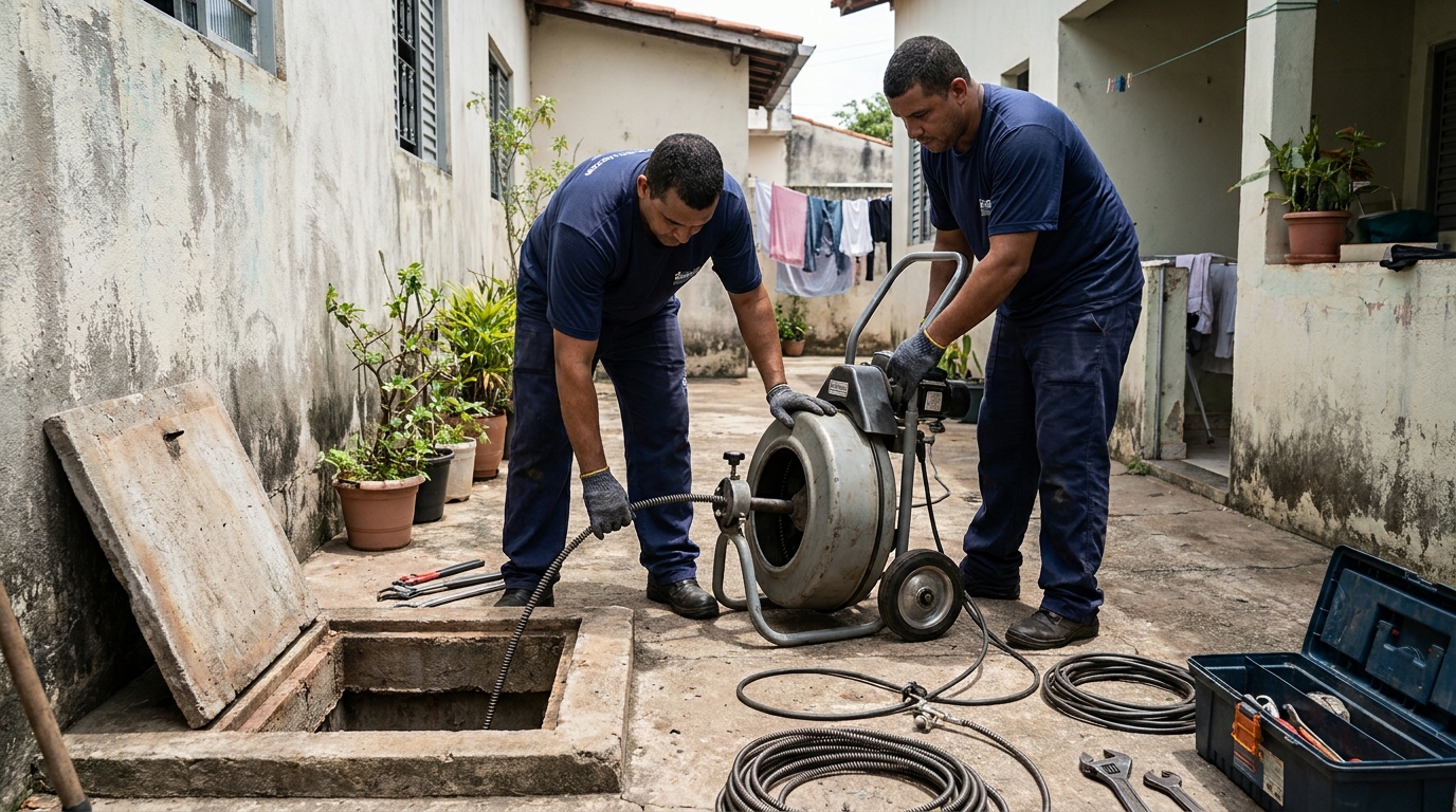 Desentupimento de Coluna Sanitária em Catanduva‑SP